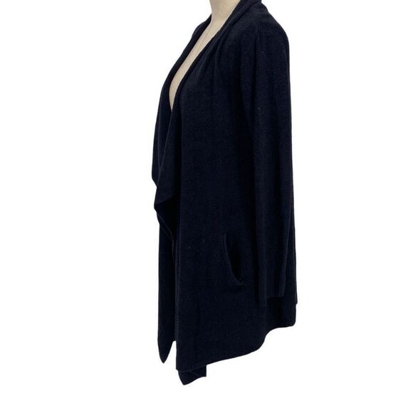 Barefoot Dreams Cozychic S/M‎ Lite Island Wrap Cardigan Black Pockets Open Front - Picture 7 of 16